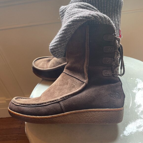 The North Face Insulated Alana Suede Fold Over Sweater Boot - Picture 3 of 7